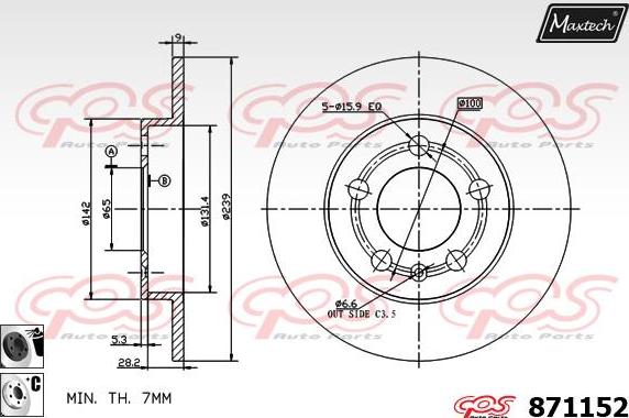 Maxtech 875613 - Disque de frein cwaw.fr