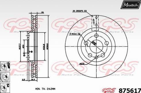 Maxtech 875617.6980 - Disque de frein cwaw.fr