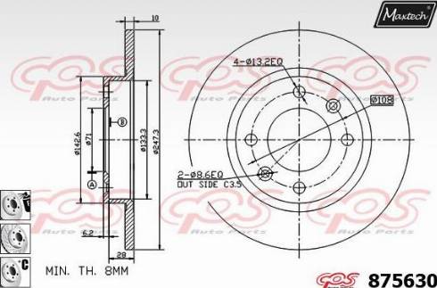 Maxtech 875630.6980 - Disque de frein cwaw.fr