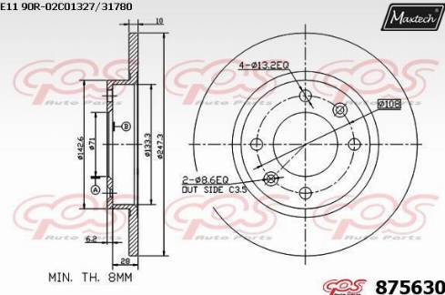 Maxtech 875630.0000 - Disque de frein cwaw.fr