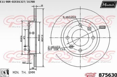 Maxtech 875630.0080 - Disque de frein cwaw.fr