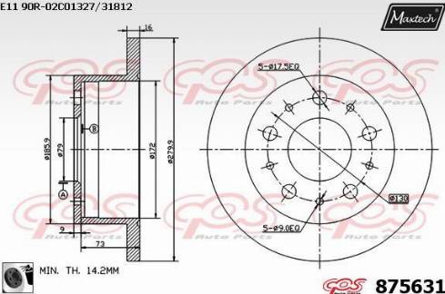 Maxtech 875631.0060 - Disque de frein cwaw.fr