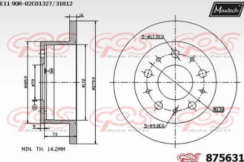 Maxtech 875631.0000 - Disque de frein cwaw.fr