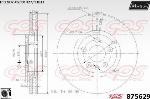 Maxtech 875629.0060 - Disque de frein cwaw.fr