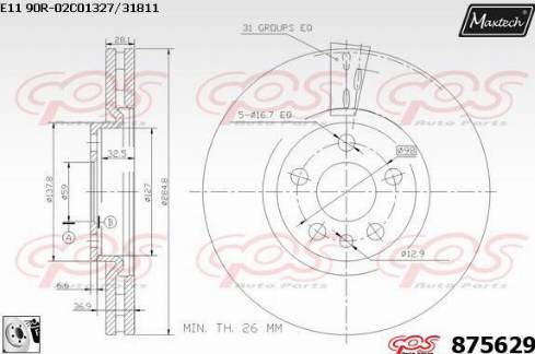 Maxtech 875629.0080 - Disque de frein cwaw.fr