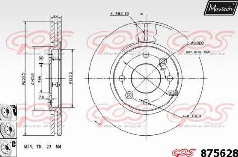 Maxtech 875628.6880 - Disque de frein cwaw.fr