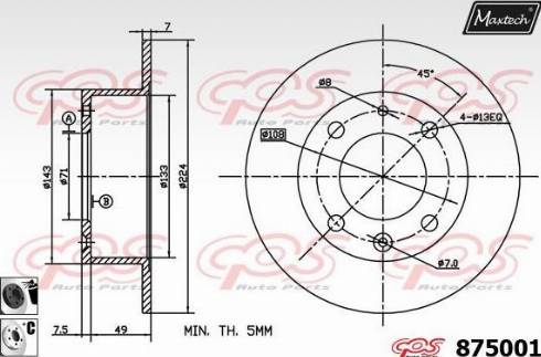 Maxtech 875001.6060 - Disque de frein cwaw.fr