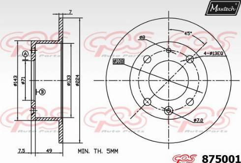 Maxtech 875001.0000 - Disque de frein cwaw.fr