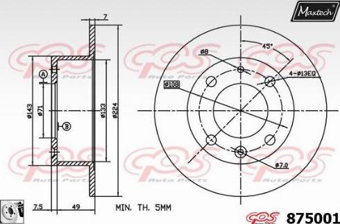 Maxtech 875001.0080 - Disque de frein cwaw.fr