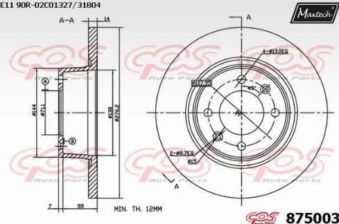 Maxtech 875003.0000 - Disque de frein cwaw.fr