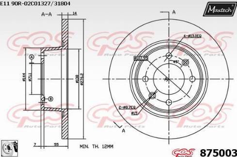 Maxtech 875003.0080 - Disque de frein cwaw.fr