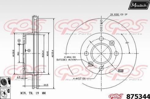 Maxtech 875344.6060 - Disque de frein cwaw.fr