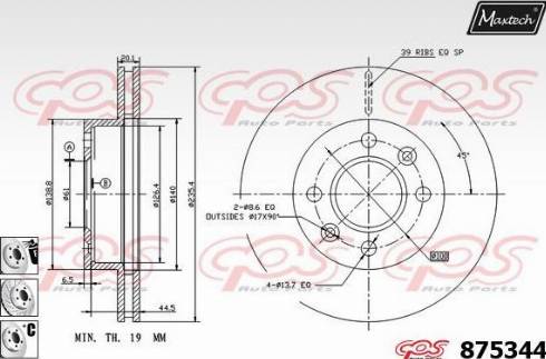 Maxtech 875344.6880 - Disque de frein cwaw.fr