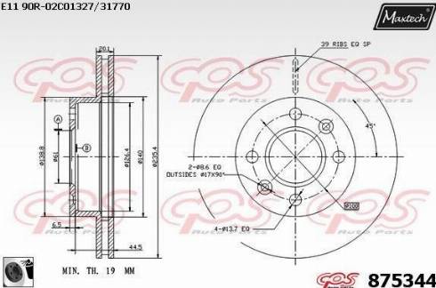 Maxtech 875344.0060 - Disque de frein cwaw.fr