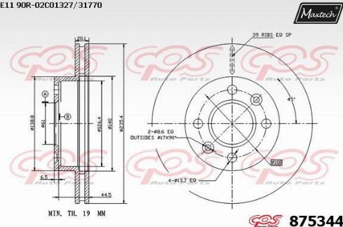 Maxtech 875344.0000 - Disque de frein cwaw.fr