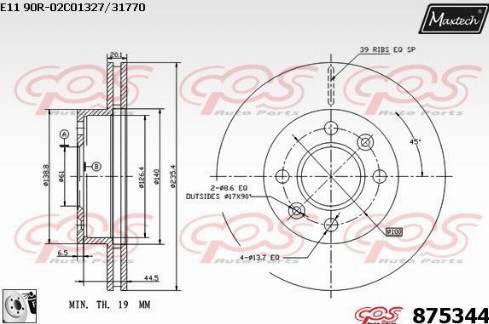 Maxtech 875344.0080 - Disque de frein cwaw.fr