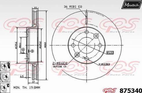 Maxtech 875340.6980 - Disque de frein cwaw.fr