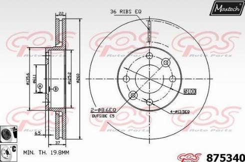 Maxtech 875340.6060 - Disque de frein cwaw.fr