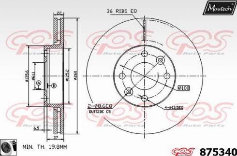 Maxtech 875340.0060 - Disque de frein cwaw.fr