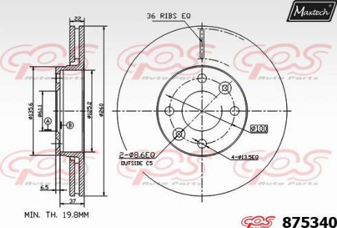 Maxtech 875340.0000 - Disque de frein cwaw.fr