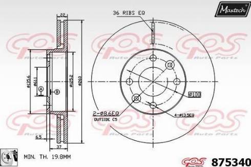 Maxtech 875340.0080 - Disque de frein cwaw.fr