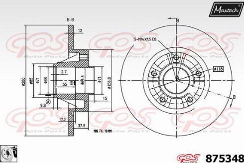 Maxtech 875348.0081 - Disque de frein cwaw.fr