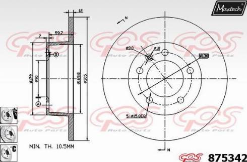 Maxtech 875342.6980 - Disque de frein cwaw.fr