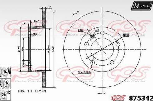 Maxtech 875342.6880 - Disque de frein cwaw.fr