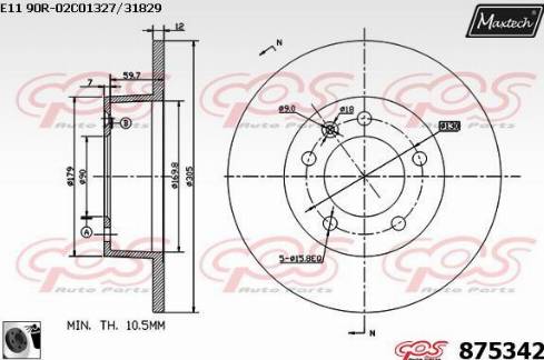 Maxtech 875342.0060 - Disque de frein cwaw.fr