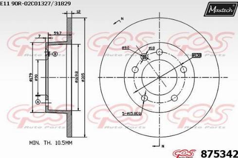 Maxtech 875342.0000 - Disque de frein cwaw.fr