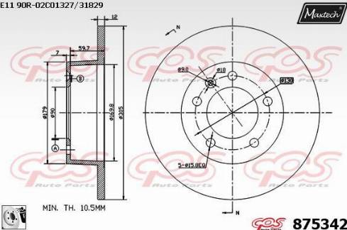 Maxtech 875342.0080 - Disque de frein cwaw.fr