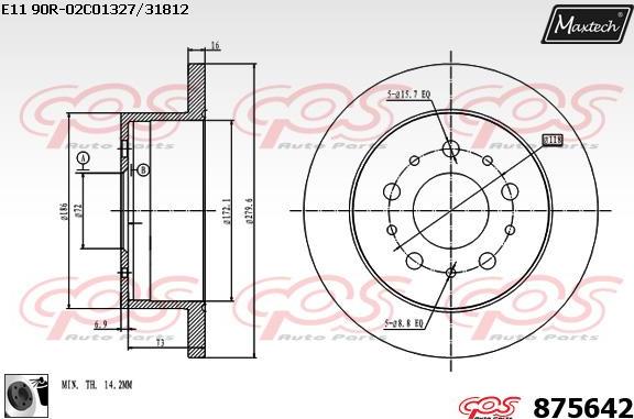 Maxtech 875357 - Disque de frein cwaw.fr