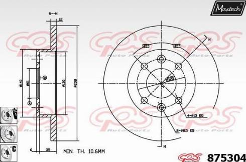 Maxtech 875304.6880 - Disque de frein cwaw.fr