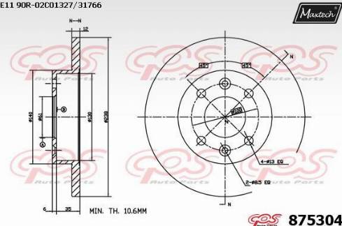 Maxtech 875304.0000 - Disque de frein cwaw.fr