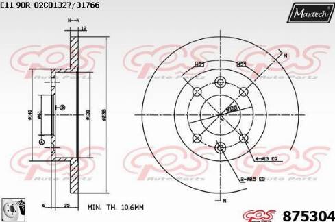 Maxtech 875304.0080 - Disque de frein cwaw.fr