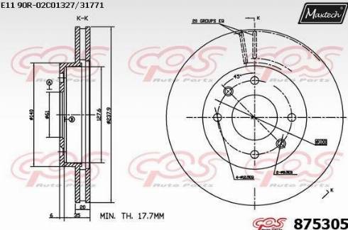 Maxtech 875305.0000 - Disque de frein cwaw.fr