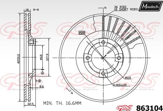 Maxtech 875305 - Disque de frein cwaw.fr