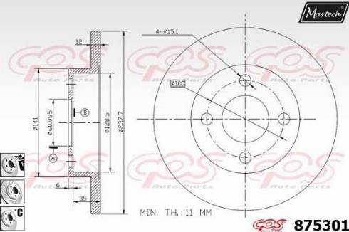 Maxtech 875301.6880 - Disque de frein cwaw.fr