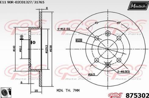 Maxtech 875302.0060 - Disque de frein cwaw.fr