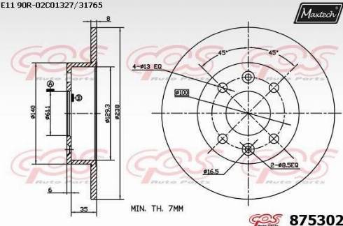 Maxtech 875302.0000 - Disque de frein cwaw.fr