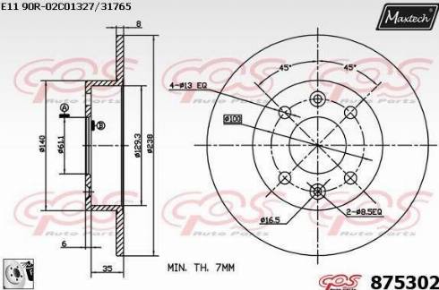 Maxtech 875302.0080 - Disque de frein cwaw.fr