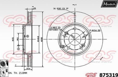 Maxtech 875319.6060 - Disque de frein cwaw.fr