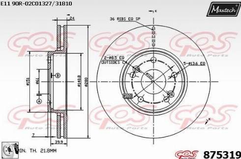 Maxtech 875319.0080 - Disque de frein cwaw.fr