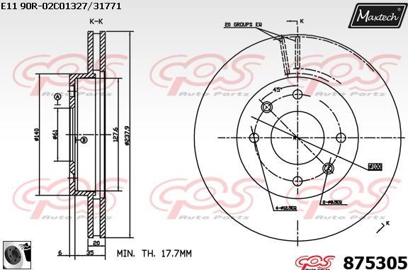 Maxtech 875319 - Disque de frein cwaw.fr