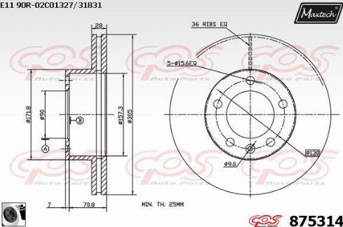 Maxtech 875314.0060 - Disque de frein cwaw.fr