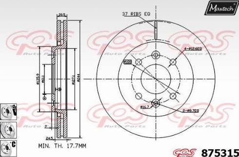 Maxtech 875315.6880 - Disque de frein cwaw.fr