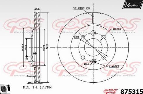 Maxtech 875315.0060 - Disque de frein cwaw.fr