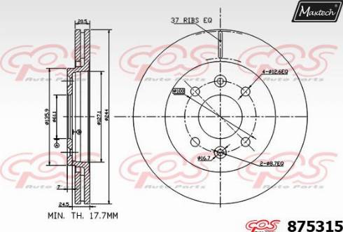 Maxtech 875315.0000 - Disque de frein cwaw.fr