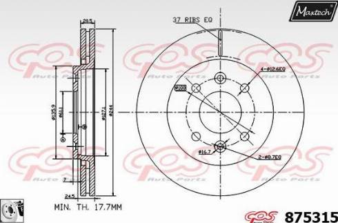 Maxtech 875315.0080 - Disque de frein cwaw.fr