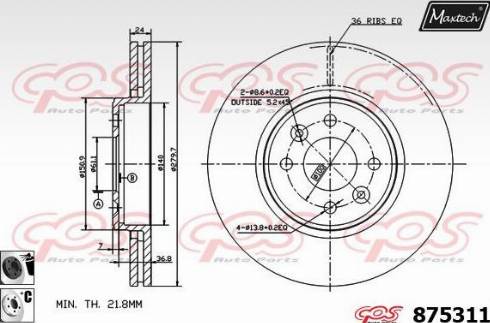 Maxtech 875311.6060 - Disque de frein cwaw.fr